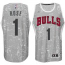Camisetas NBA Luces Ciudad Rose Chicago Bulls Gris