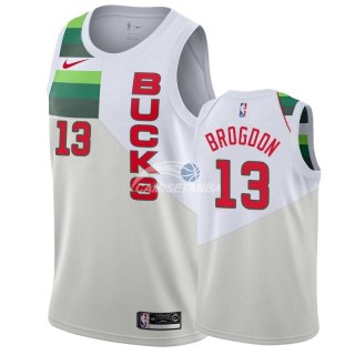 Camisetas NBA Edición ganada Milwaukee Bucks Malcolm Brogdon Blanco 2018/19