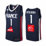 Camisetas Copa Mundial de Baloncesto FIBA 2019 France Frank Ntilikina Marino
