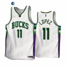 Camisetas NBA de Milwaukee Bucks Brook Lopez 75th Blanco Ciudad 2021-22