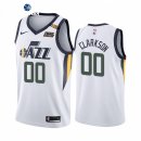 Camisetas NBA de Utah Jazz Jordan Clarkson 1223 Wins Blanco Association 2021-22