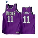 Camisetas NBA Nike Milwaukee Bucks NO.11 Brook Lopez Purpura Classic 2022-23