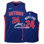 Camiseta NBA Ninos Detroit Pistons Eric Moreland Azul Icon 17/18