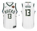 Camisetas NBA de Malcolm Brogdon Milwaukee Bucks Blanco 17/18