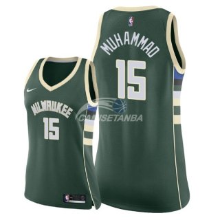 Camisetas NBA Mujer Shabazz Muhammad Milwaukee Bucks Verde Icon
