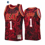 Camisetas NBA Miami Heat NO.1 Chris Bosh X Mitchell Ness Rojo Hardwood Classics 2022
