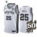 Camisetas NBA Nike San Antonio Spurs NO.25 Jakob Poltl 50th Blanco Association 2022-23