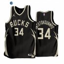 Camisetas NBA Jordan Milwaukee Bucks NO.34 Giannis Antetokounmpo Negro Statement 2022-23