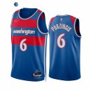 Camisetas NBA Nike Washington Wizards NO.6 Kristaps Porzingis 75th Azul Ciudad 2021-22