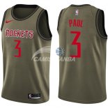 Camisetas NBA Salute To Servicio Houston Rockets Chris Paul Nike Ejercito Verde 2018