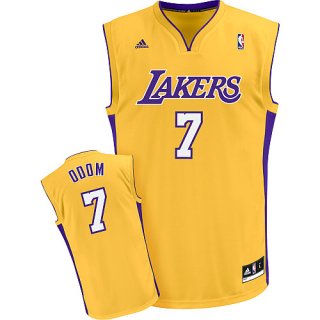 Camisetas NBA de Odom Los Angeles Lakers Rev30 Amarillo