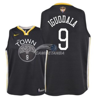 Camisetas de NBA Ninos Andre Iguodala Golden State Warriors 2018 Finales Negro Statement Parche