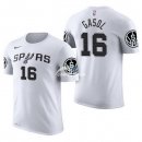 Camisetas NBA de Manga Corta Pau Gasol San Antonio Spurs Blanco 17/18