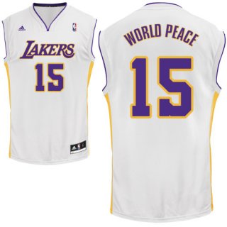 Camisetas NBA de World Los Angeles Lakers Rev30 Blanco