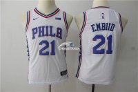 Camiseta NBA Ninos Philadelphia Sixers Joel Embiid Azul 17/18