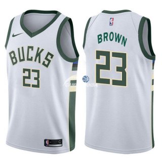 Camisetas NBA de Sterling Brown Milwaukee Bucks Blanco Association 17/18