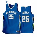 Camisetas NBA Nike Milwaukee Bucks NO.25 Serge Ibaka Azul Ciudad 2022-23