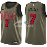 Camisetas NBA Salute To Servicio Chicago Bulls Justin Holiday Nike Ejercito Verde 2018