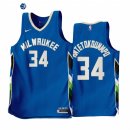 Camisetas NBA Nike Milwaukee Bucks NO.34 Giannis Antetokounmpo Azul Ciudad 2022-23