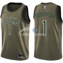 Camisetas NBA Salute To Servicio Milwaukee Bucks Oscar Robertson Nike Ejercito Verde 2018