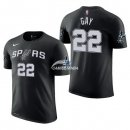 Camisetas NBA de Manga Corta Rudy Gay San Antonio Spurs Negro 17/18