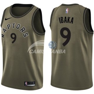 Camisetas NBA Salute To Servicio Toronto Raptors Serge Ibaka Nike Ejercito Verde 2018