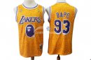 Camisetas NBA de Bape x 93 Mitchell Los Angeles Lakers Retro Amarillo 2018