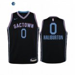 Camiseta NBA Ninos Sacramento Kings Tyrese Haliburton Negro Ciudad 2020-21