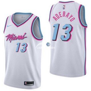 Camisetas NBA de Bam Adebayo Miami Heats Nike Blanco Ciudad 17/18