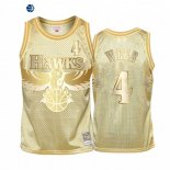 Camisetas NBA Atlanta Hawks Spud Webb Oro Hardwood Classics