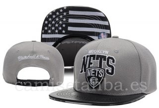 Snapbacks Caps NBA De Brooklyn Nets USA Bandera Gris