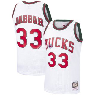 Camisetas NBA Milwaukee Bucks Kareem Abdul Jabbar Blanco Hardwood Classics 1971-72