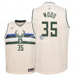 Camisetas de NBA Ninos Milwaukee Bucks Christian Wood Nike Crema Ciudad 18/19