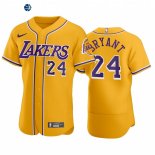 Camisetas NBA Los Angeles Lakers X MLB Manga Corta Kobe Bryant Amarillo