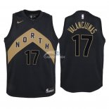 Camisetas de NBA Ninos Toronto Raptors Jonas Valanciunas Nike Negro Ciudad 2018