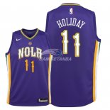 Camisetas de NBA Ninos New Orleans Pelicans Jrue Holiday Nike Púrpura Ciudad 2018