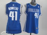 Camisetas NBA Mujer Dirk Nowitzki Dallas Mavericks Azul