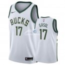 Camisetas NBA de Pau Gasol Milwaukee Bucks Blanco Association 18/19