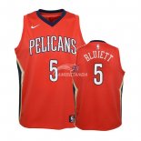 Camisetas de NBA Ninos New Orleans Pelicans Trevon Bluiett Rojo Statement 2018