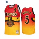 Camisetas NBA Atlanta Hawks NO.5 Kevin Knox II Oro Rojo Hardwood Classics 2022-23