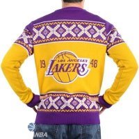 NBA Unisex Ugly Sweater Los Angeles Lakers Amarillo Púrpura
