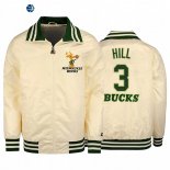 Chaqueta NBA Milwaukee Bucks George Hill Crema Hardwood Classics 2020