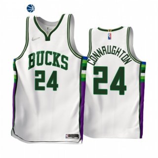 Camisetas NBA de Milwaukee Bucks Pat Connaughton 75th Blanco Ciudad 2021-22