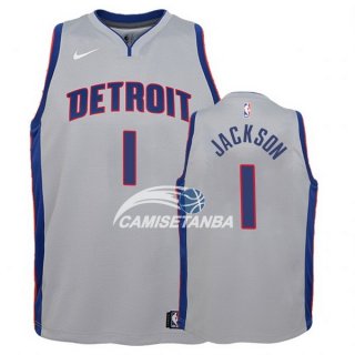 Camiseta NBA Ninos Detroit Pistons Reggie Jackson Gris Statement 17/18