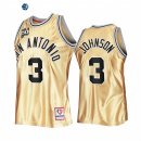 Camisetas NBA San Antonio Spurs NO.3 Keldon Johnson 50th Aniversario Oro Hardwood Classics 2022-23