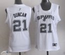 Camisetas NBA Mujer Tim Duncan San Antonio Spurs Blanco