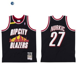 Camisetas NBA Portland Trail Blazers Jusuf Nurkic X BR Remix Negro Hardwood Classics