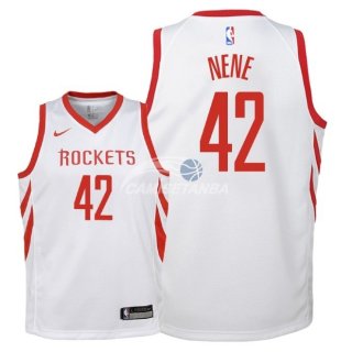 Camisetas de NBA Ninos Houston Rockets Nene Blanco Association 2018