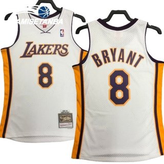 Camisetas NBA Los Angeles Lakers NO.8 Kobe Bryant Blanco Retro 2003 04