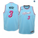 Camisetas de NBA Ninos Miami Heat Dwyane Wade Azul Ciudad 19/20
